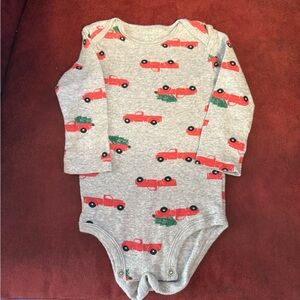 Carter's Gray and Red Truck Print One Piece, Christmas or every day outfit